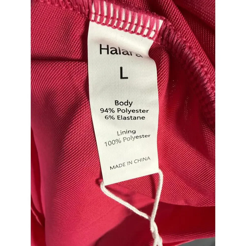 NWT Halara Long Sleeved Ruched Mini Dress Hot Pink Large - Picture 5 of 6